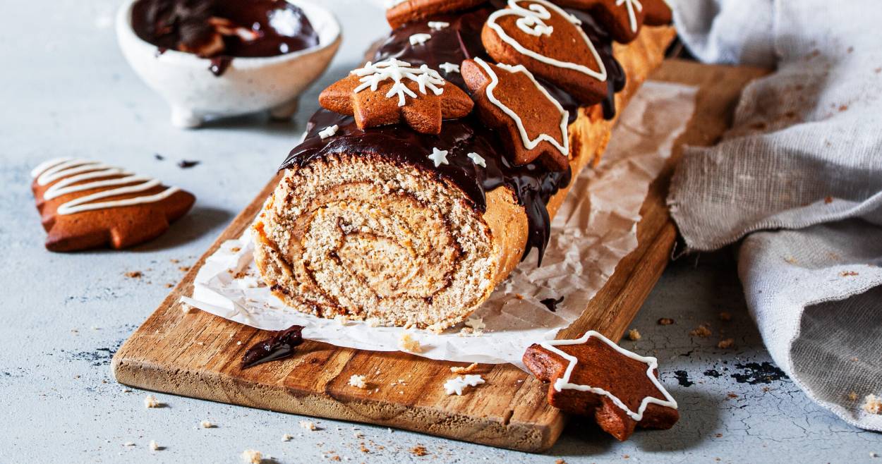 Lebkuchen-Biskuitrolle