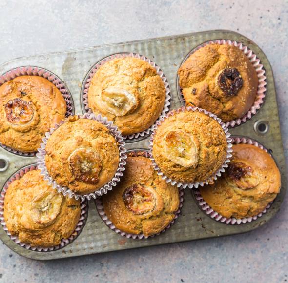 Gesunde Bananenmuffins ohne Zucker
