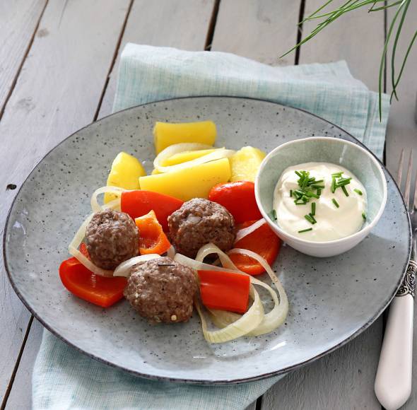 All-in-one-Hackbällchen mit Gemüse