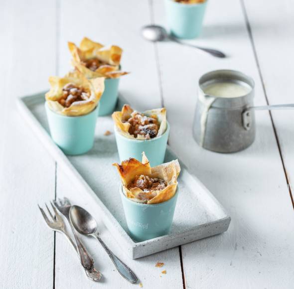 Apfelstrudelküchlein mit Filoteig
