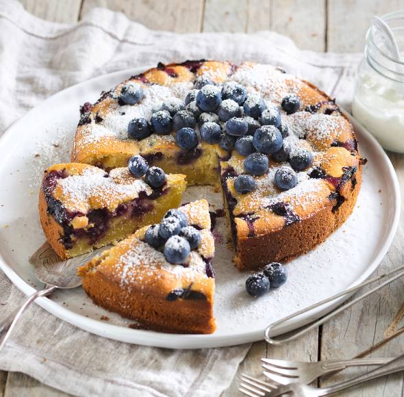 Blaubeerkuchen mit Schmand