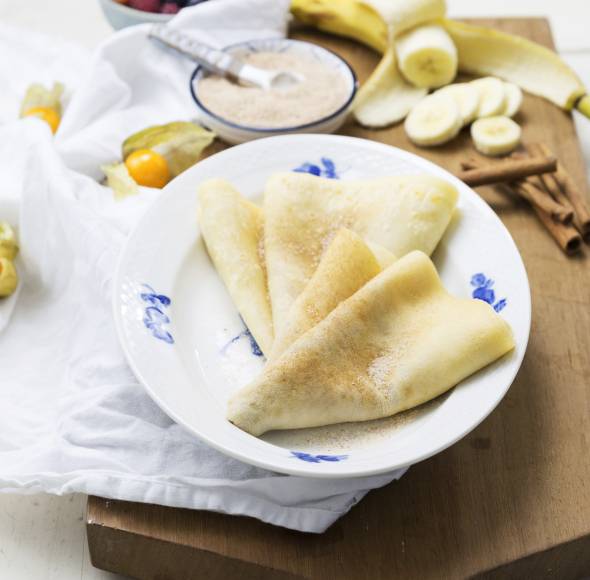Crêpes mit Zimt und Zucker