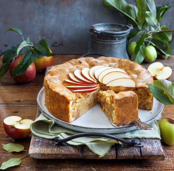 Gedeckter Apfelkuchen