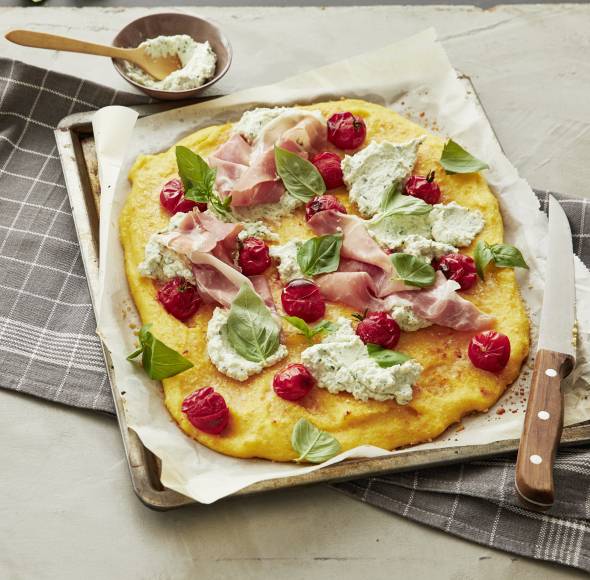 Knusprige Polentapizza