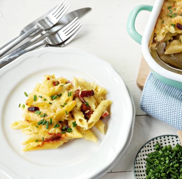 Nudel-Schinken-Gratin