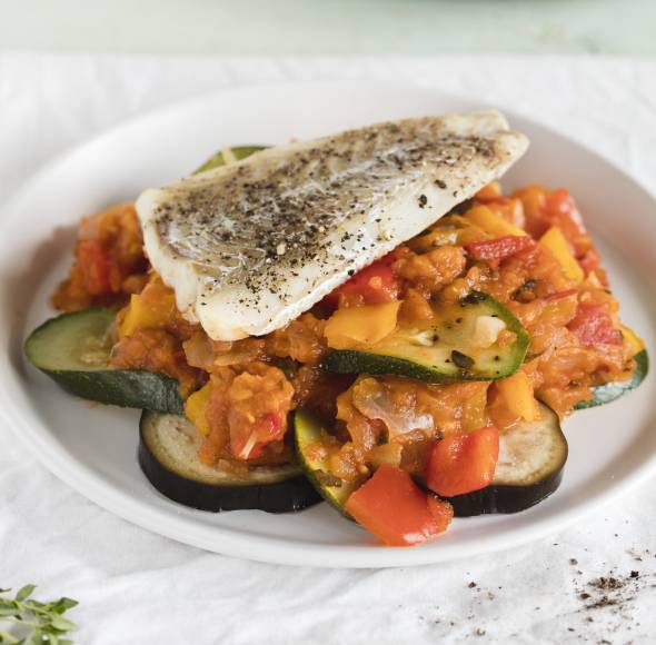Ratatouille mit Kabeljau