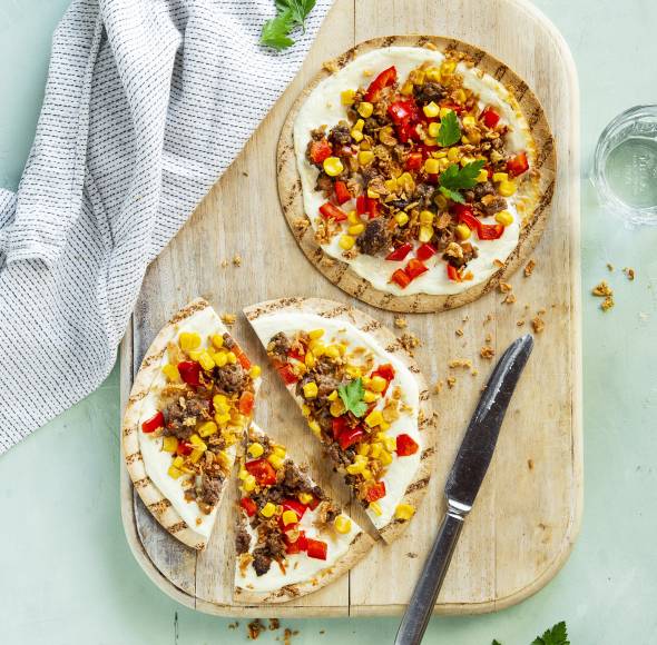 Schneller Flammkuchen à la Mexiko