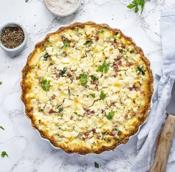 Spinatquiche mit Speck und Bergkäse