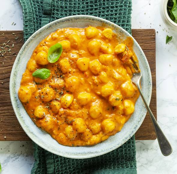 Schnelle Tomate-Mozzarella-Gnocchi