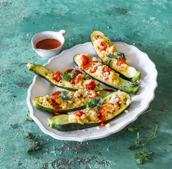 Gefüllte Zucchini mit Couscous