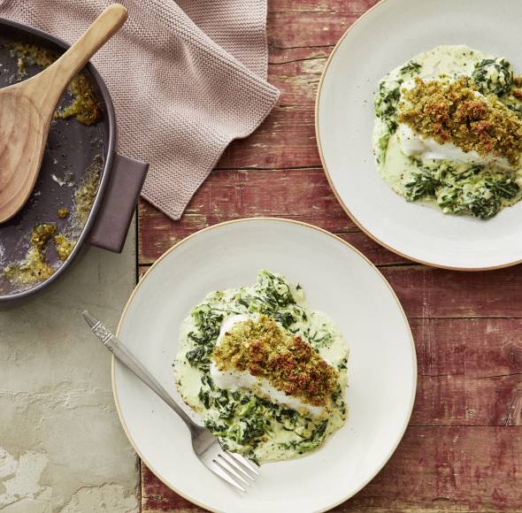 Kabeljau mit Rahmspinat