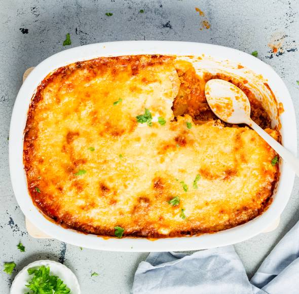 Kohlrabilasagne mit Veggie-Hack