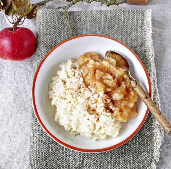 Milchreis mit Apfel-Birnen-Kompott