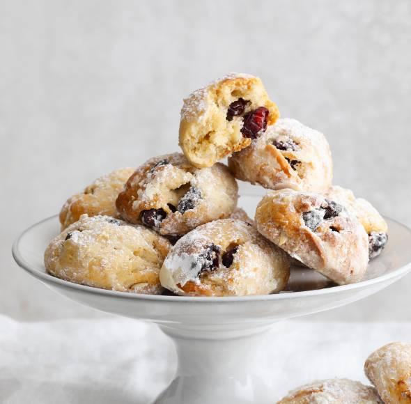 Quarkstollenkonfekt mit Cranberries
