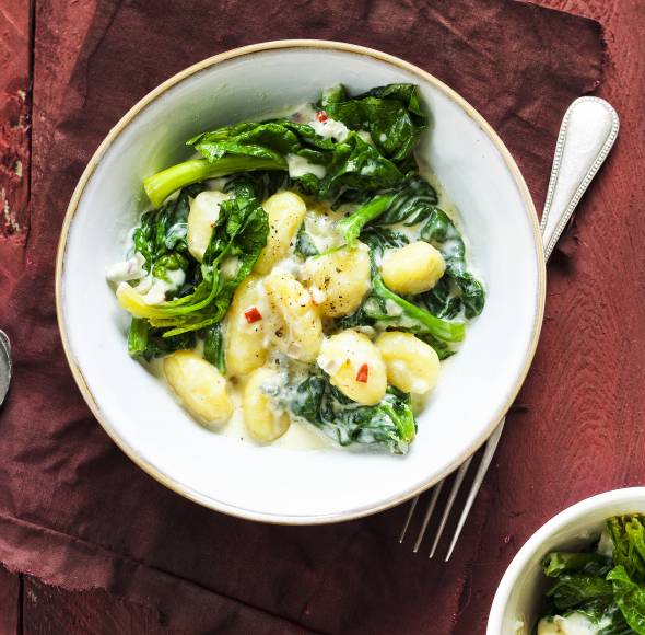 Spinat-Gorgonzola-Gnocchi