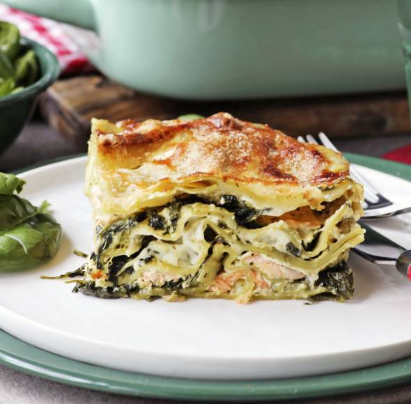 Spinat-Lachs-Lasagne