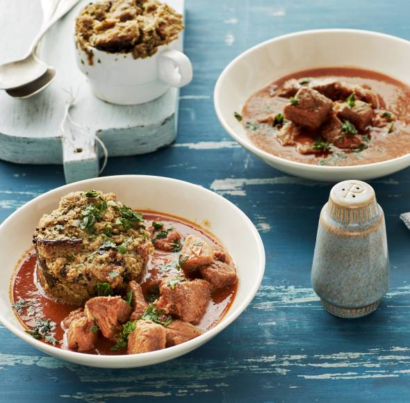 Bierfleisch mit Tassenknödeln