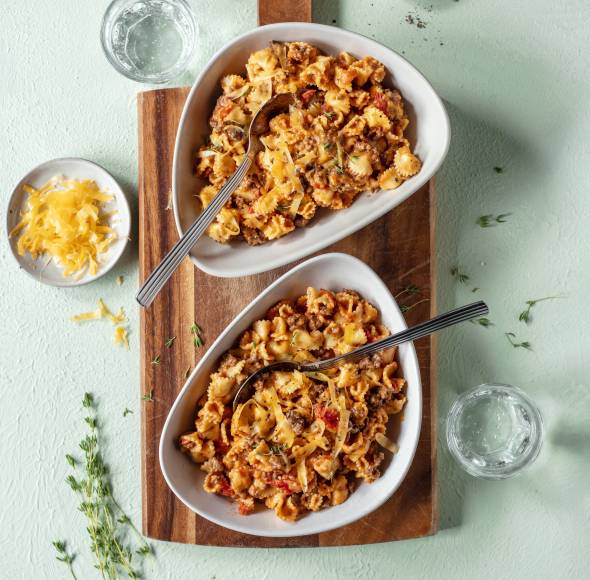 Muschelnudeln mit Hackfleischsoße