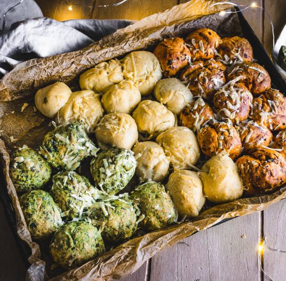 Tricolore Monkey-Bread vom Blech