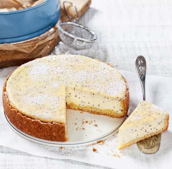Käsekuchen mit Mohn
