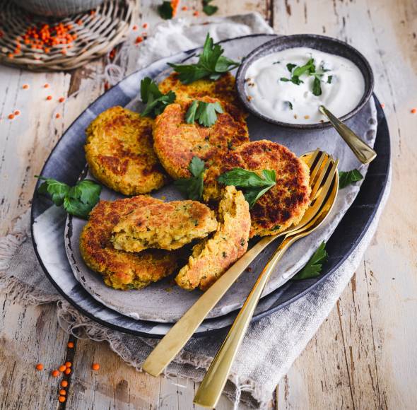 Rote-Linsen-Bratlinge