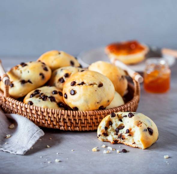 Schoko-Quark-Brötchen ohne Hefe