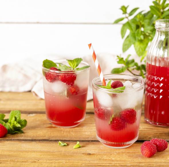 Limonadensirup „Himbeer-Rhabarber“