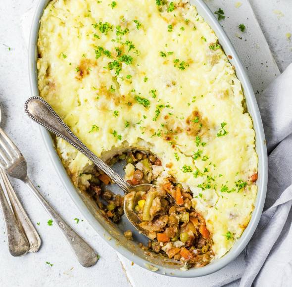 Sheperds Pie mit Linseneintopf