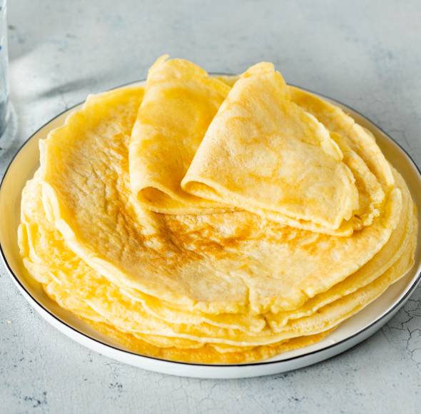 Pfannkuchen ohne Milch mit Mineralwasser