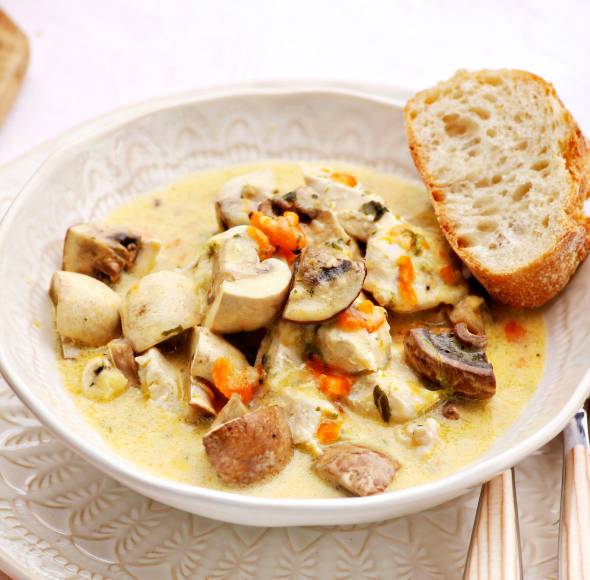 Hähnchengeschnetzeltes mit Champignons