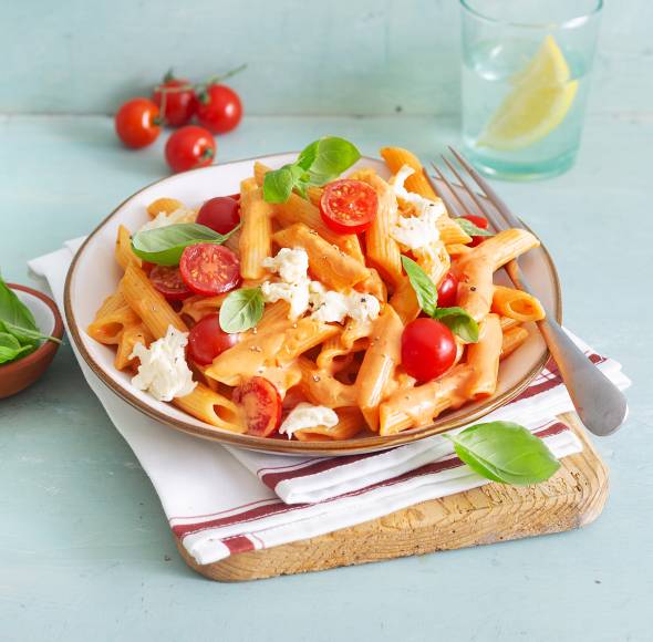 One-Pot-Penne Tomate-Mozzarella