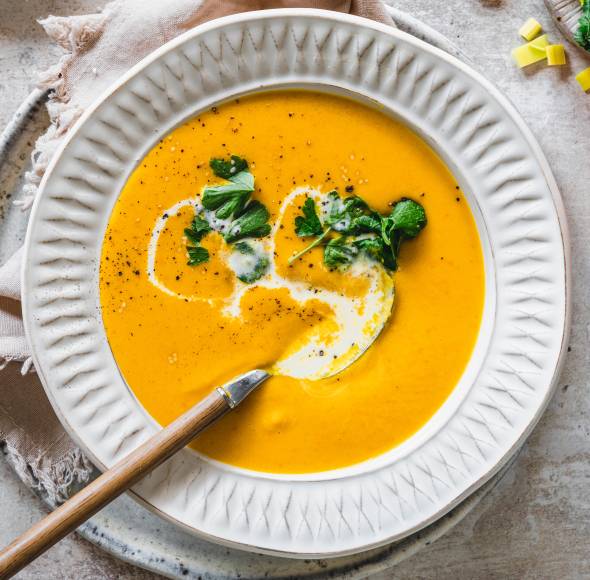 7-Zutaten-Kürbiscremesuppe