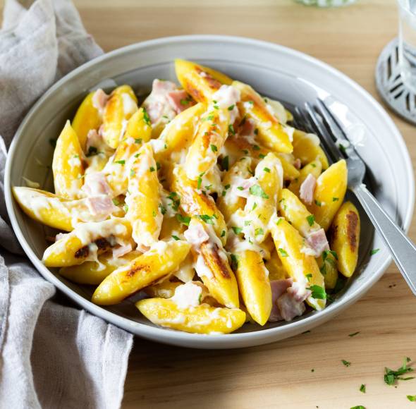 Schupfnudeln mit Schinken-Rahm-Soße
