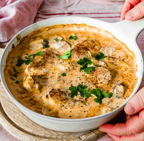 Schweinefilet in Rahmsoße