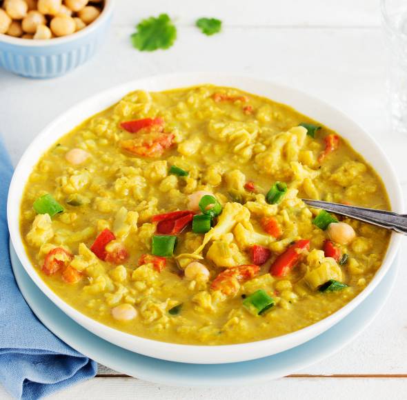 Blumenkohlcurry mit Kichererbsen