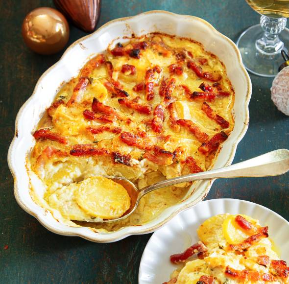 Kartoffel-Brie-Gratin mit Bacon