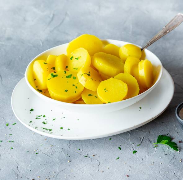 Kartoffelscheiben garen
