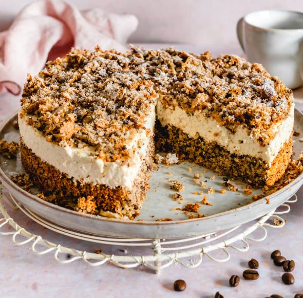 Cappucchino-Krümelkuchen ohne Mehl