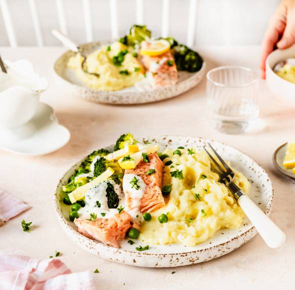 Zitronen-Lachs mit Kartoffelpüree