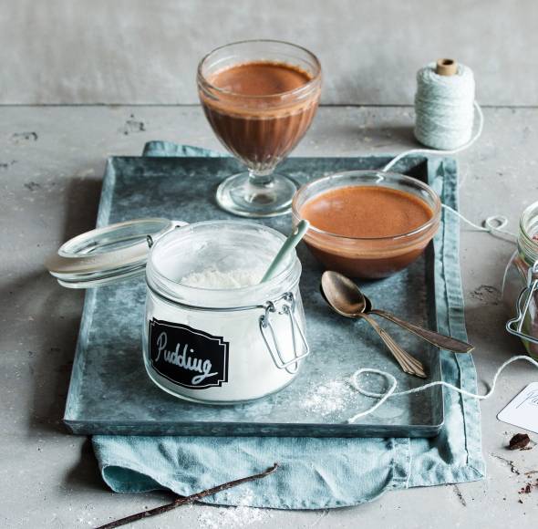 Puddingpulver Schokolade und Vanille