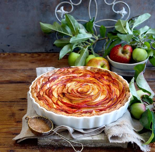 Apfel-Rosentarte