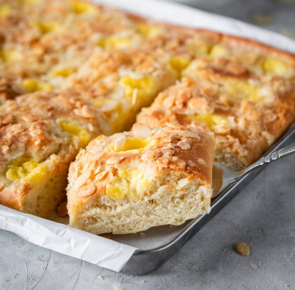 Butterkuchen mit Pudding