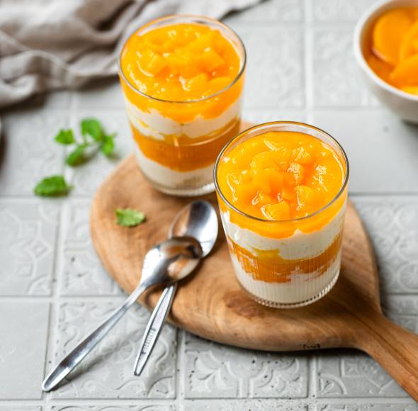 Schneller Pfirsich-Quark