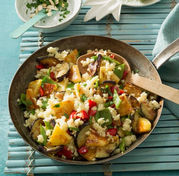 Karibik-Couscous-Pfanne mit Ananas