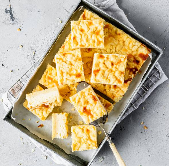 Omas Käsekuchen mit Streuseln vom Blech