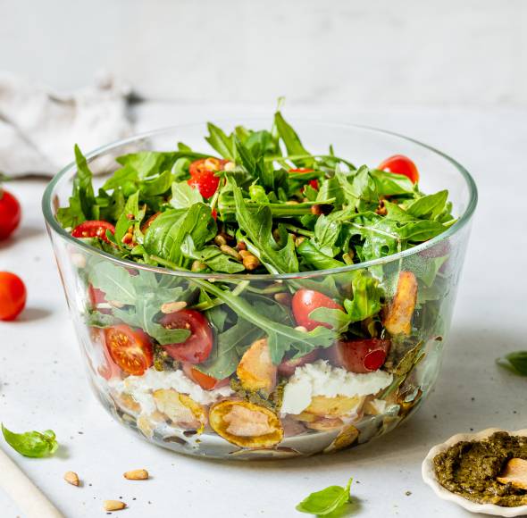 Kartoffel-Schichtsalat Tomate-Mozzarella