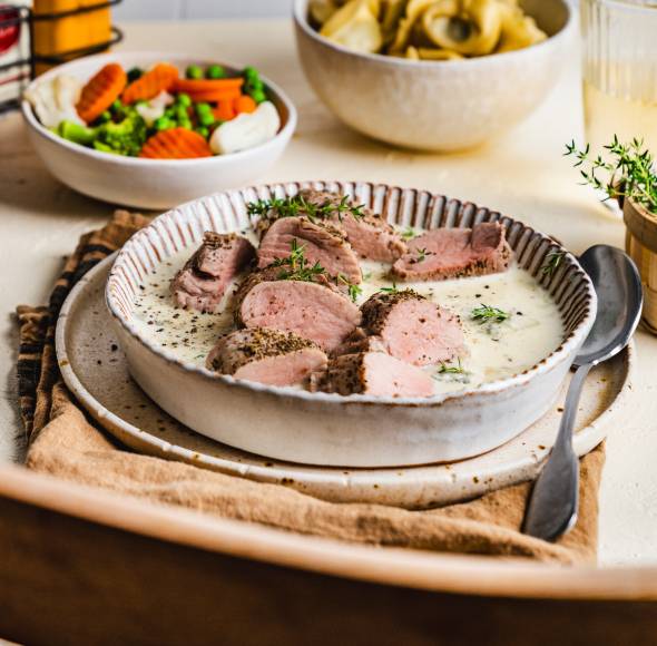 Schweinefilet in Gorgonzolasoße