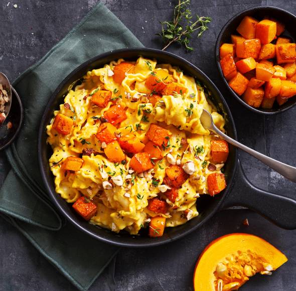 Bandnudeln mit Kürbis-Mascarponesoße