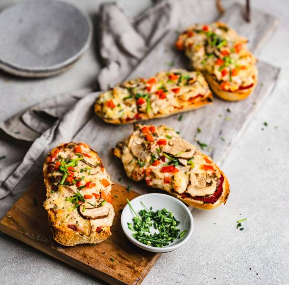 Bistro-Baguette mit Pilzen