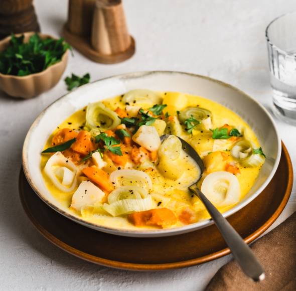 Großer Käse-Lauch-Topf